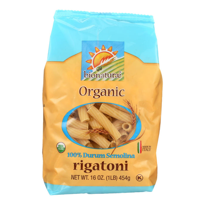 Bionaturae Pasta - Organic Durum Semolina Rigatoni - Case Of 12 - 16 Oz