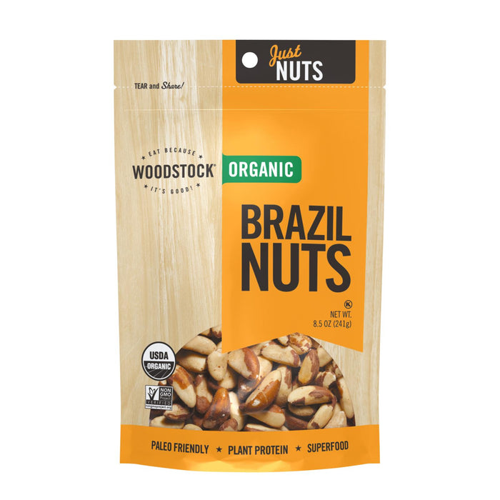 Woodstock Organic Brazil Nuts - Case Of 8 - 8.5 Oz.