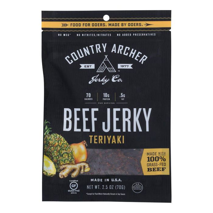 Country Archer - Jerky Beef Teriyaki - Case Of 12-2.5 Oz.