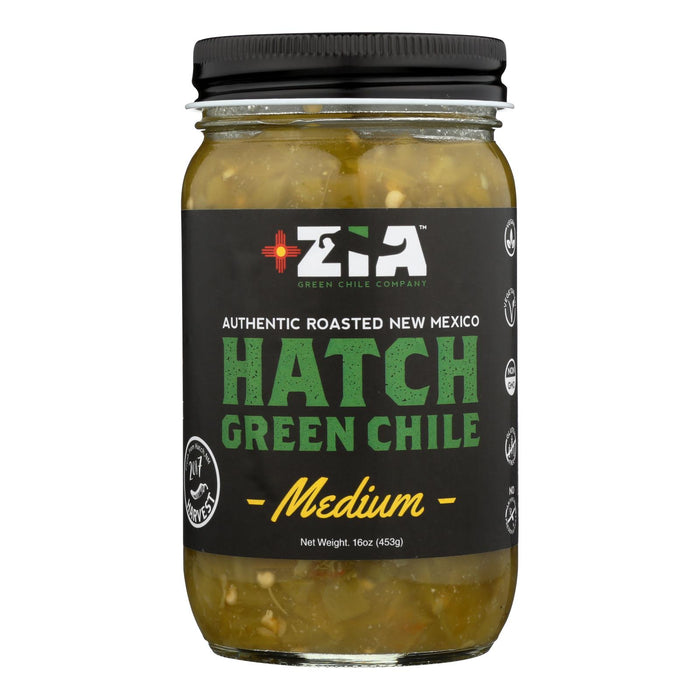 Zia Green Chile Company - Green Chile Medium Hatch - Case Of 6 - 16 Oz.