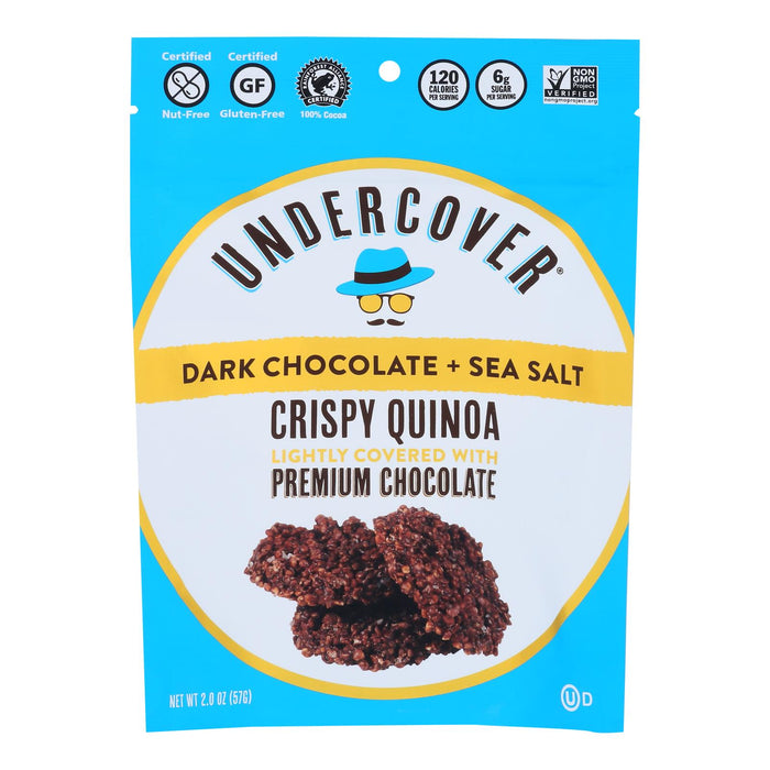 Undercover Quinoa Dark Chocolate + Sea Salt Crispy Quinoa Snack  - Case Of 12 - 2 Oz.