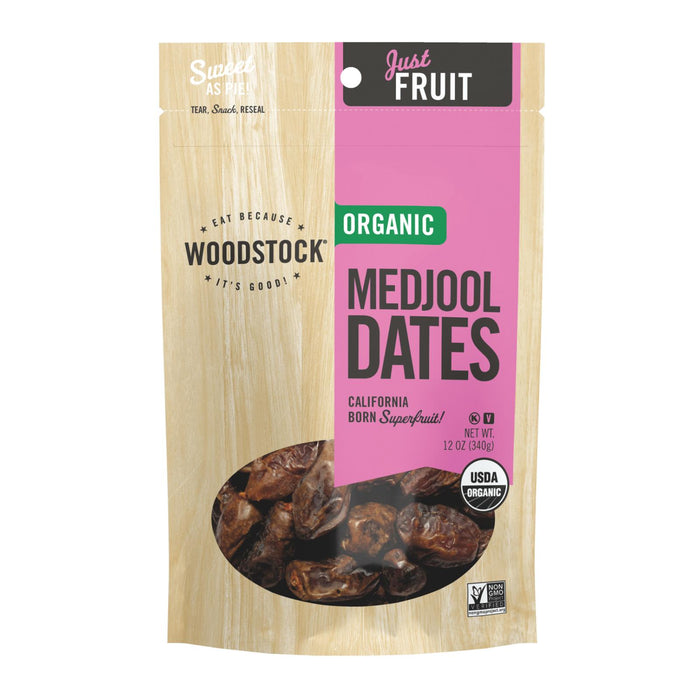 Woodstock Organic Unsweetened Medjool Dates - Case Of 8 - 12 Oz.