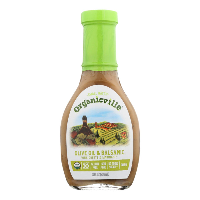 Organic Ville Organic Vinaigrette - Olive Oil And Balsamic - Case Of 6 - 8 Fl Oz