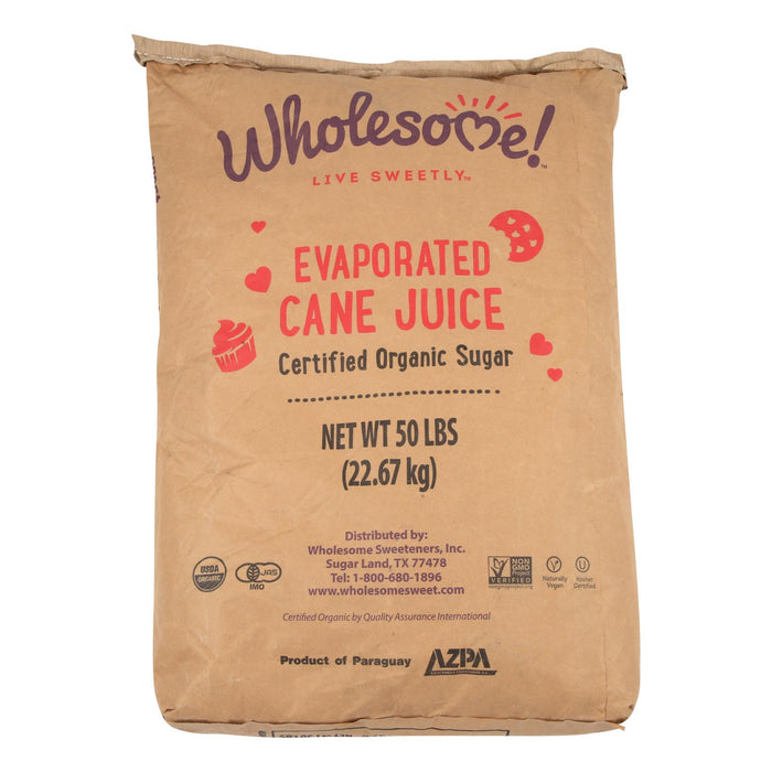 Wholesome Sweeteners Cane Sugar Organic And Natural - Single Bulk Item -50lb