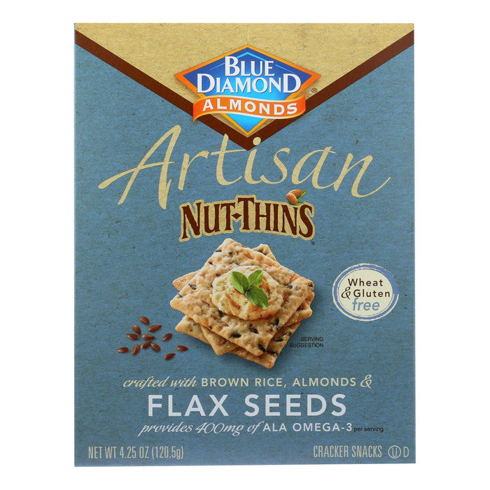 Blue Diamond -Artesion Nut Thins - Flax Seed - Case Of 12 - 4.25 Oz.