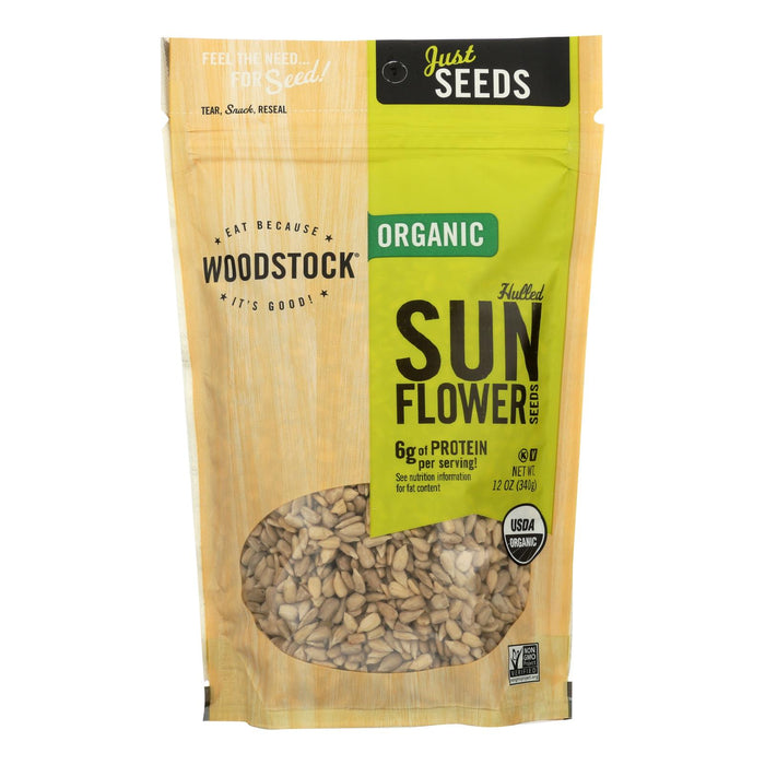 Woodstock Organic Hulled And Unsalted Sunflower Seeds - Case Of 8 - 12 Oz.