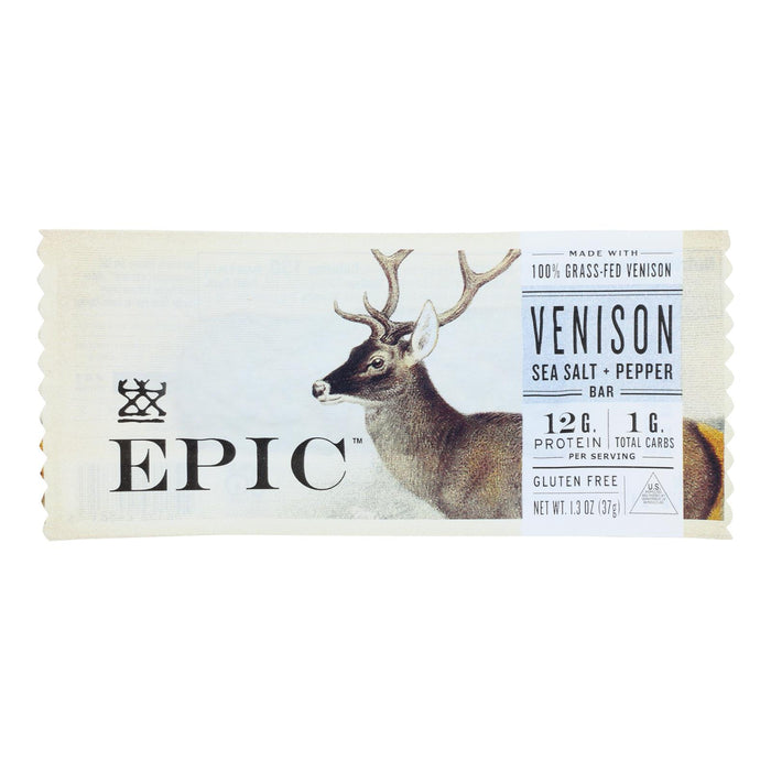 Epic - Bar Venison Sea Salt And Pepper -Case Of 12-1.3 Oz