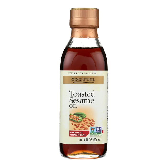 Spectrum Naturals Unrefined Toasted Sesame Oil - Case Of 6 - 8 Fl Oz