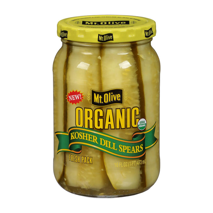 Mt Olive Pickle Co Organic Kosher Dill Spears - Case Of 6 -16 Fz