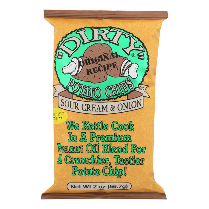 Dirty Chips -Potato Chips - Sour Cream And Onion - Case Of 25 - 2 Oz.