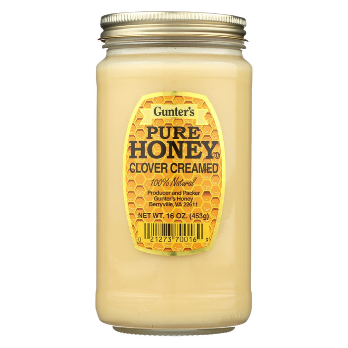 Gunter Pure Clover Creamed Honey -Case Of 12 - 16 Oz.