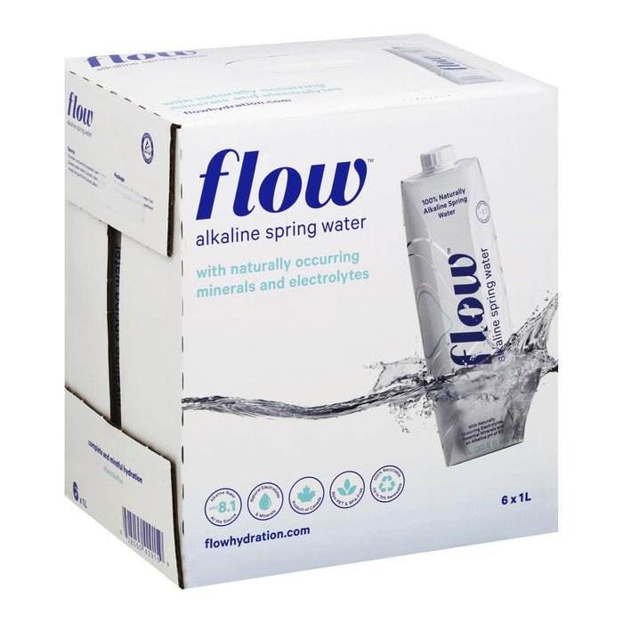 Flow Alkaline Spring Water - 1l Case Of 6 - Case Of 6 - 1 L.