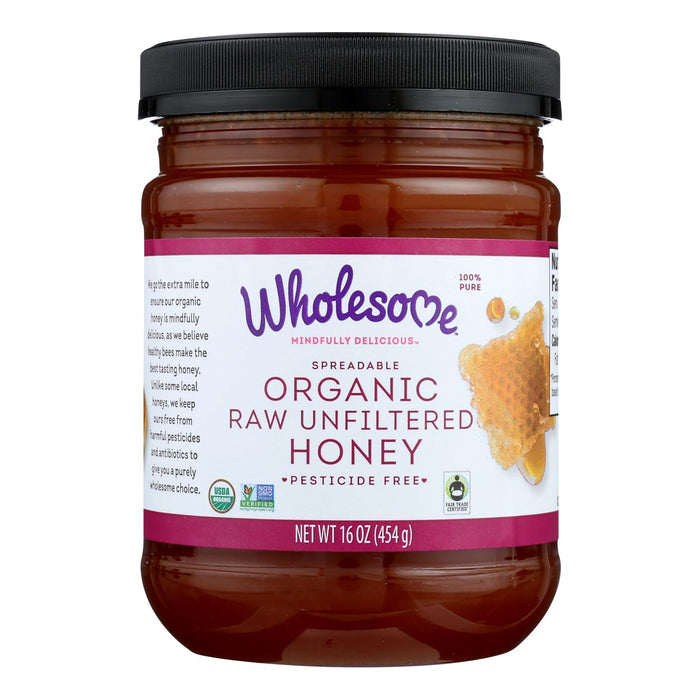 Wholesome Sweeteners Organic Raw Honey - Liquid Sweetener - Case Of 6 - 16 Oz