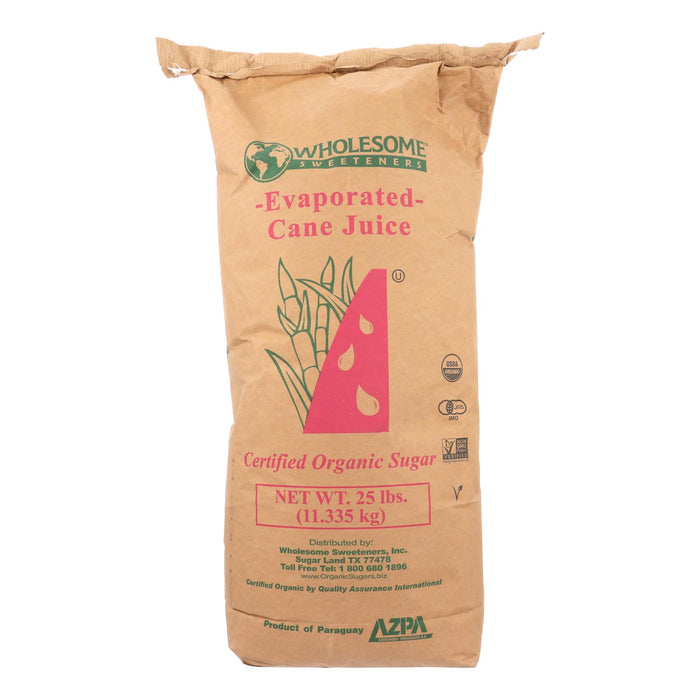 Wholesome Sweeteners Cane Sugar Organic And Natural - Single Bulk Item - 25 lb