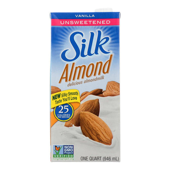 Silk Pure Almond Milk -Unsweetened Vanilla - Case Of 6 - 32 Fl Oz.