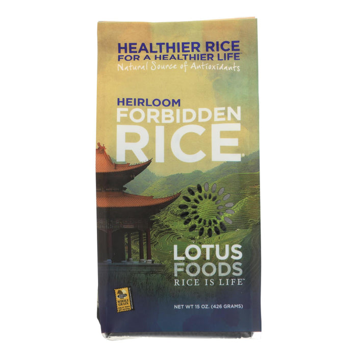 Lotus Foods Heirloom Forbidden Black Rice - Case Of 6 - 15 Oz