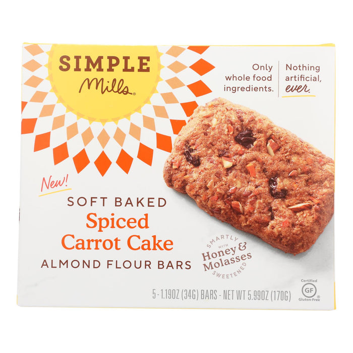 Simple Mills - Bar Sft Baked Spce Cartcake - Case Of 6 - 5.99 Oz.