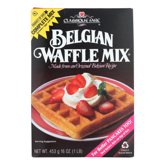 Classique Fare Belgian Waffle Mix - Case Of 6 - 16 Oz