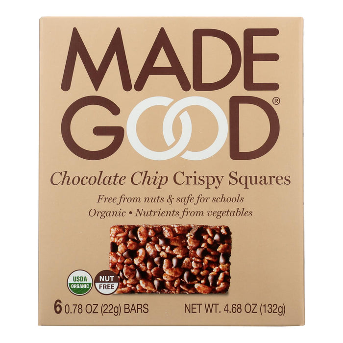 Made Good Crispy Squares - Chocolate Chip - Case Of 6 - 4.68 Oz