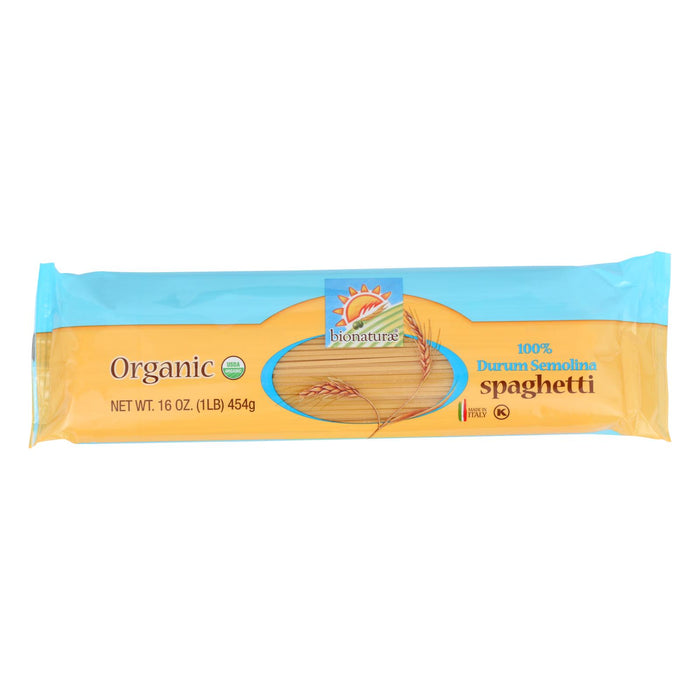 Bionaturae Pasta - Organic - 100 Percent Durum Semolina - Spaghetti - 16 Oz - Case Of 12.