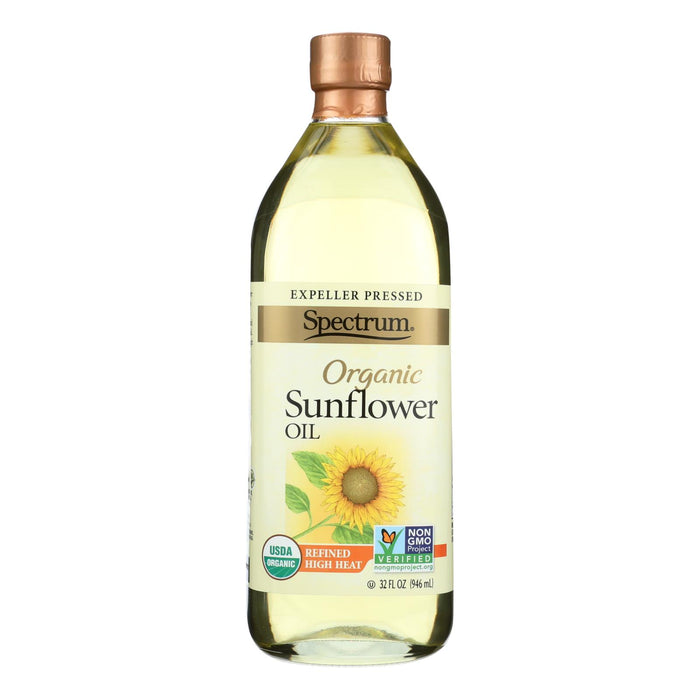 Spectrum Naturals High Heat Refined Organic Sunflower Oil - Case Of 12 - 32 Fl Oz