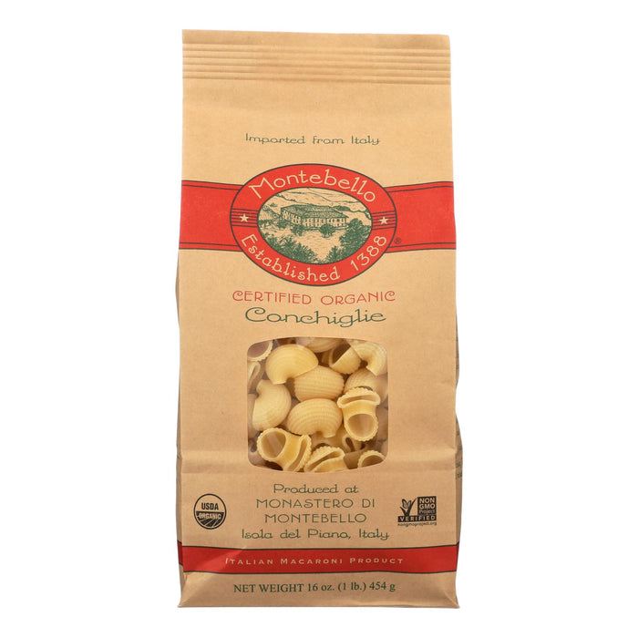 Montebello Organic Pasta - Conchiglia - Case Of 12 - 1 Lb