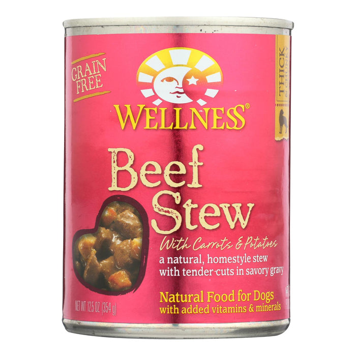 Wellness Pet Products Dog Food - Beef With Carrot And Potatoes - Case Of 12 - 12.5 Oz