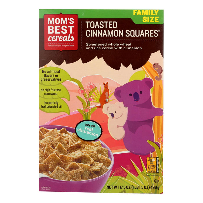 Mom's Best Naturals Toasted Cinnamon Squares - Case Of 14 -17.5 Oz.