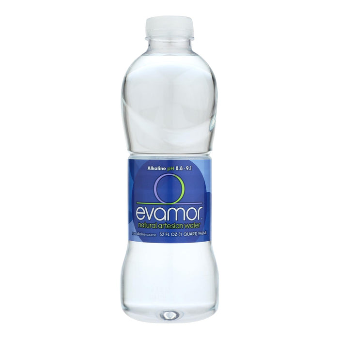 Evamor Naturally Alkaline Artesian Water - Natural Artesian -Case Of 12 - 32 Fl Oz.