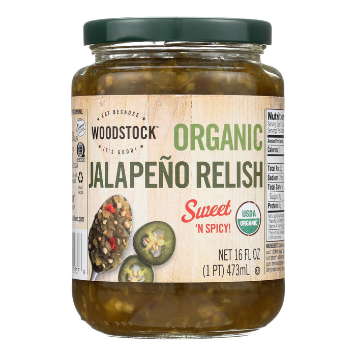 Woodstock Organic Jalapeño Relish - Case Of 6 - 16 Oz.