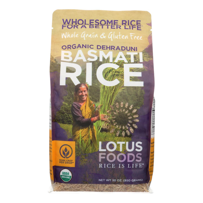 Lotus Foods Organic Rice - Brown Basmati - Case Of 6 - 30 Oz.