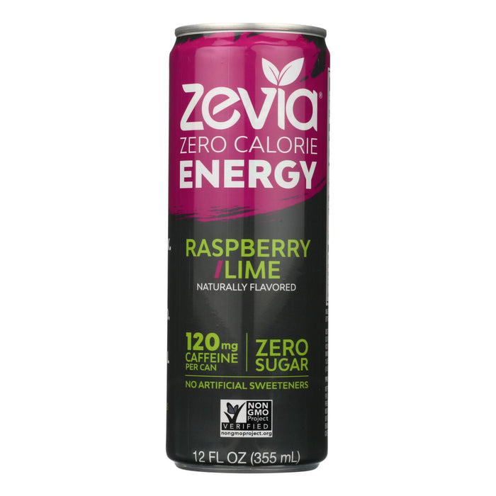 Zevia Zero Calorie Energy Drink - Raspberry/lime - Case Of 12 - 12 Fl Oz.