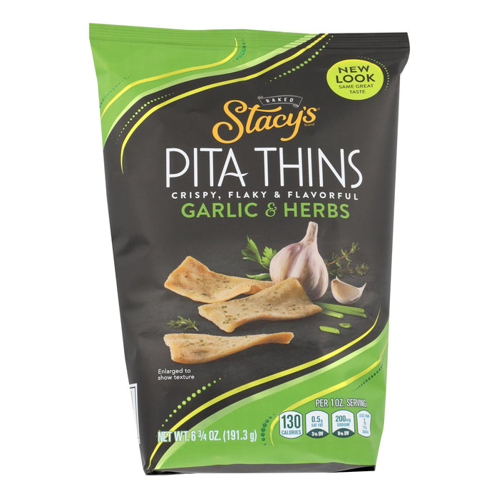 Stacy's Pita Chips Perfectly Thymed Pita Crisps -Case Of 8 - 6.75 Oz.