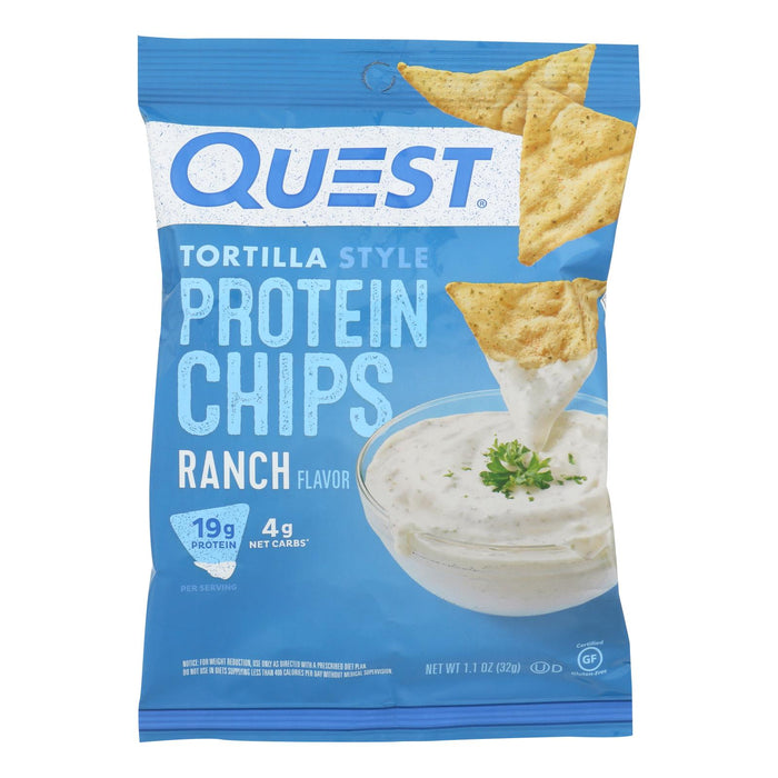 Quest Nutrition Ranch Tortilla Style Protein Chips, Ranch - Case Of 8 -1.1 Oz