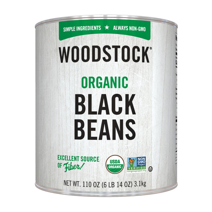 Woodstock Organic Black Beans -Case Of 6 - 110 Oz