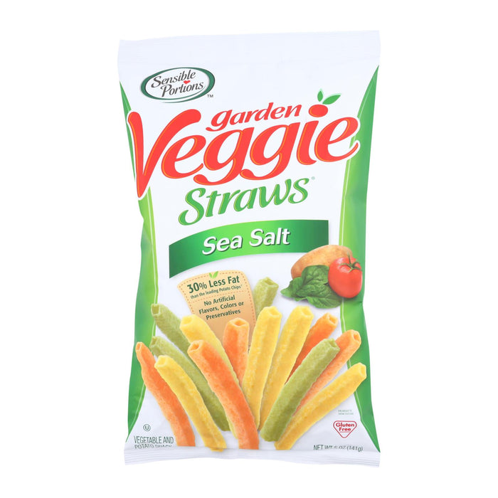 Sensible Portions Garden Veggie Straws -Sea Salt - Case Of 12 - 5 Oz.