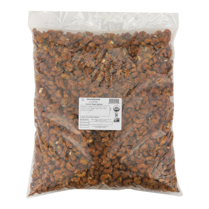 Grandy Oats Cashews Organic Turmeric Ginger -Single Bulk Item - 10lb