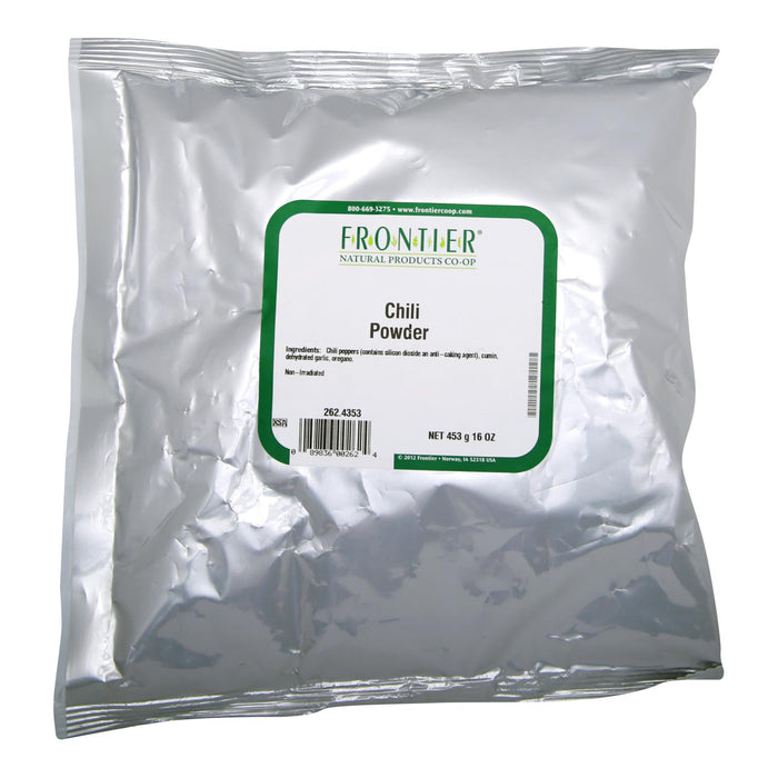 Frontier Herb Chili Powder Seasoning Blend Salt Free - Single Bulk Item - 1lb.