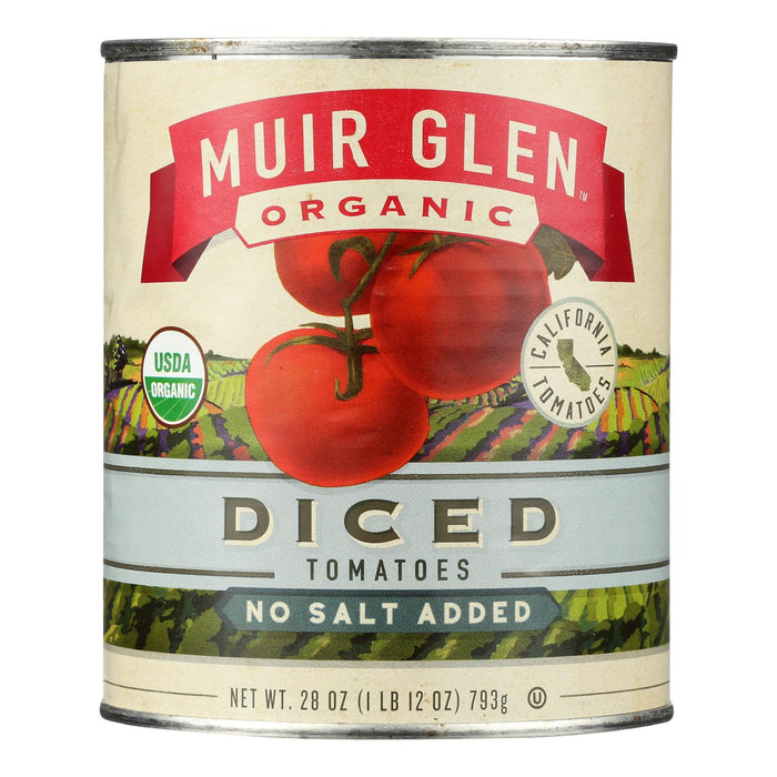 Muir Glen Organic Tomatoes - Diced - No Salt -Case Of 12 - 28 Oz