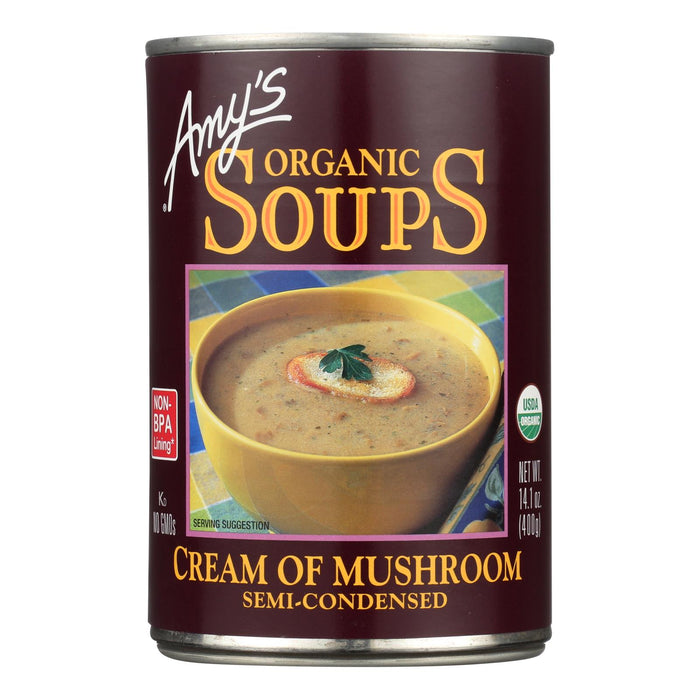 Amy's -Organic Cream Of Mushroom Soup - Case Of 12 - 14.1 Oz