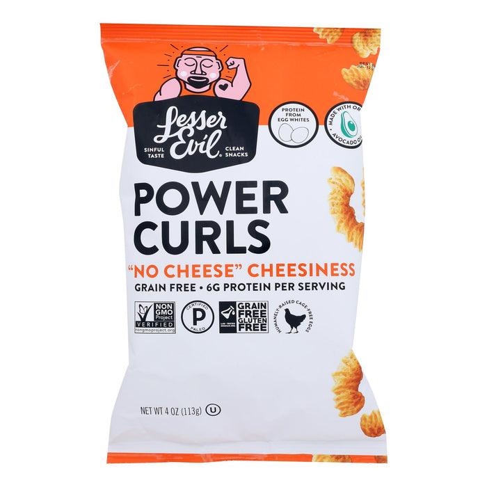 Lesser Evil - Power Curls No-cheese Cheesiness - Case Of 12-4  Oz