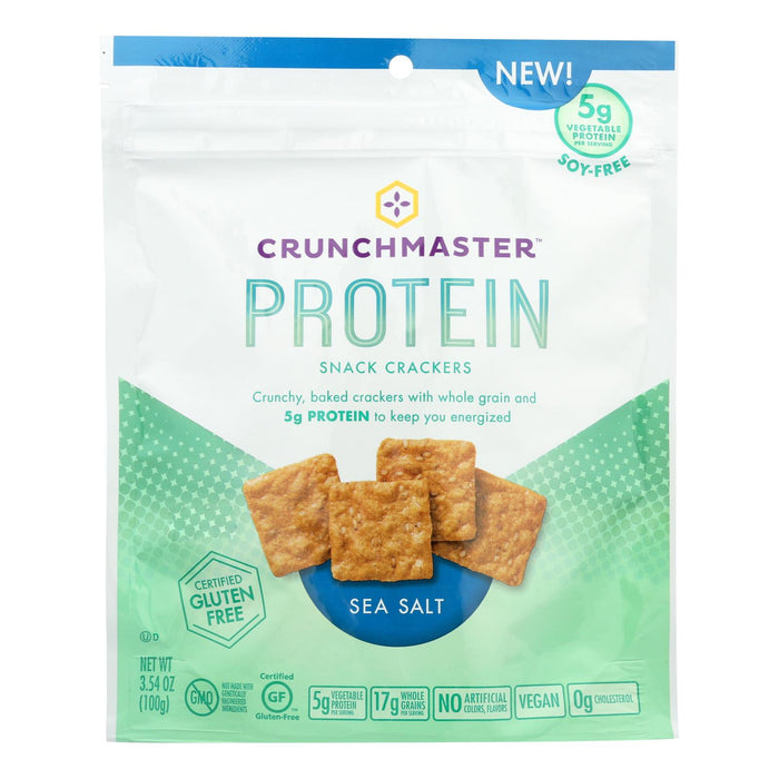 Crunchmaster Protein Crackers - Sea Salt - Case Of 12 -3.54 Oz