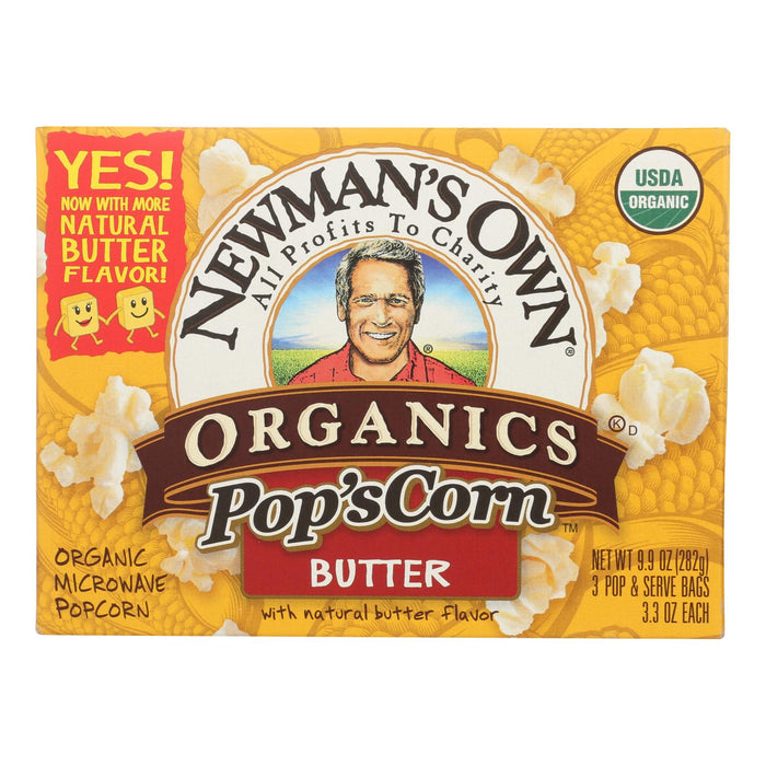 Newman's Own Organics Butter -Popcorn - Case Of 12 - 3.3 Oz.