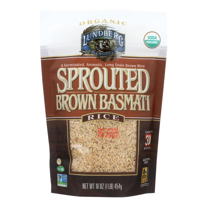 Lundberg Family Farms Sprouted Brown Basmati Rice - Case Of 6 - 1 Lb