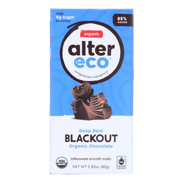 Alter Eco Americas Organic Chocolate Bar - Dark Blackout -2.82 Oz Bars - Case Of 12