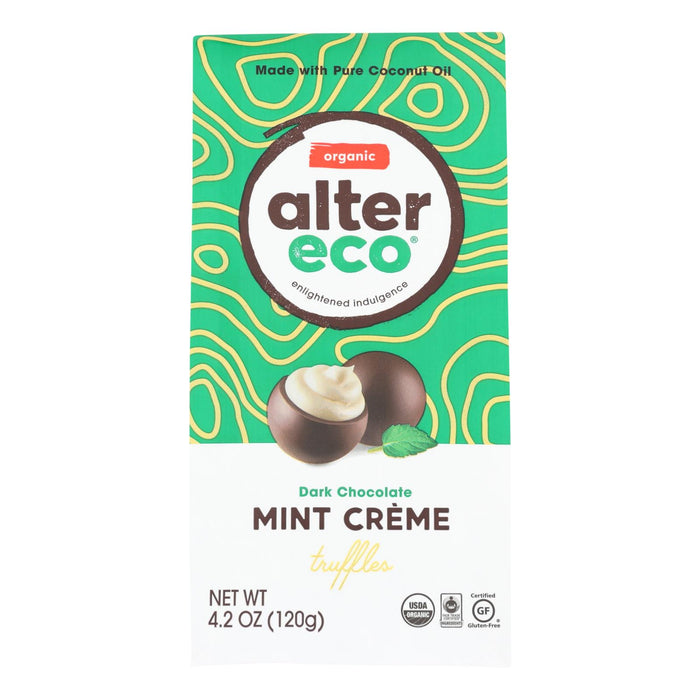 Alter Eco Americas Dark Chocolate Truffles - Mint Creme -Case Of 8 - 4.2 Oz.
