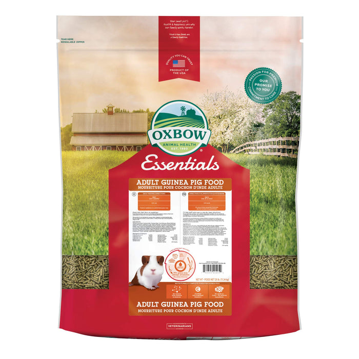 Oxbow Essentials Adult Guinea Pig Food - All Natural Adult Guinea Pig Pellets- No Artificial Ingredients- Veterinarian Recommended- All Natural Vitamins & Minerals- Made in the USA - 25 lb.