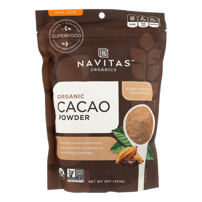 Navitas Naturals Cacao Powder - Organic - Raw - 16 Oz - Case Of 6.