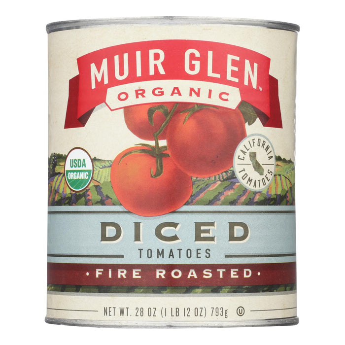 Muir Glen Organic Diced Fire Roasted Tomato - Tomato -Case Of 12 - 28 Oz.