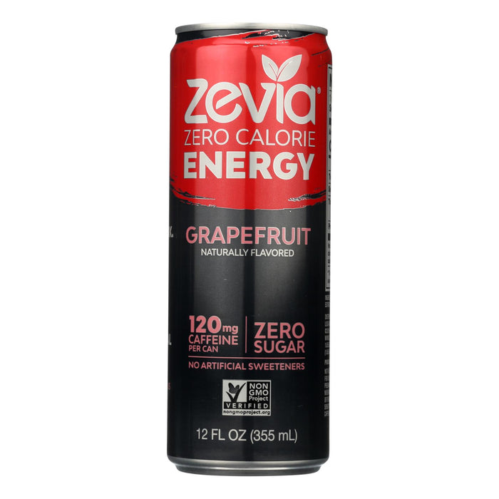 Zevia Zero Calorie Energy Drink - Grapefruit - Case Of 12 - 12 Fl Oz.